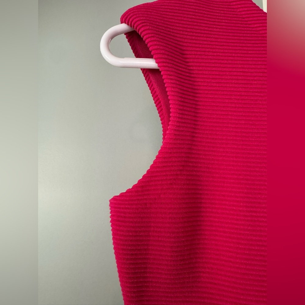 Aje Rushes Raffia Knit Midi Dress in Deep Fuschia Pink size small - Picture 9 of 13